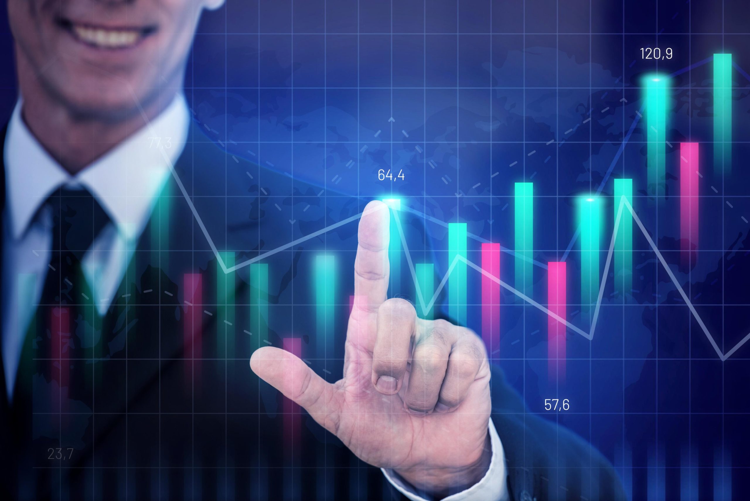 Tableau financier et graphiques sur ordinateur illustrant la Bourse de Casablanca et les marchés financiers marocains