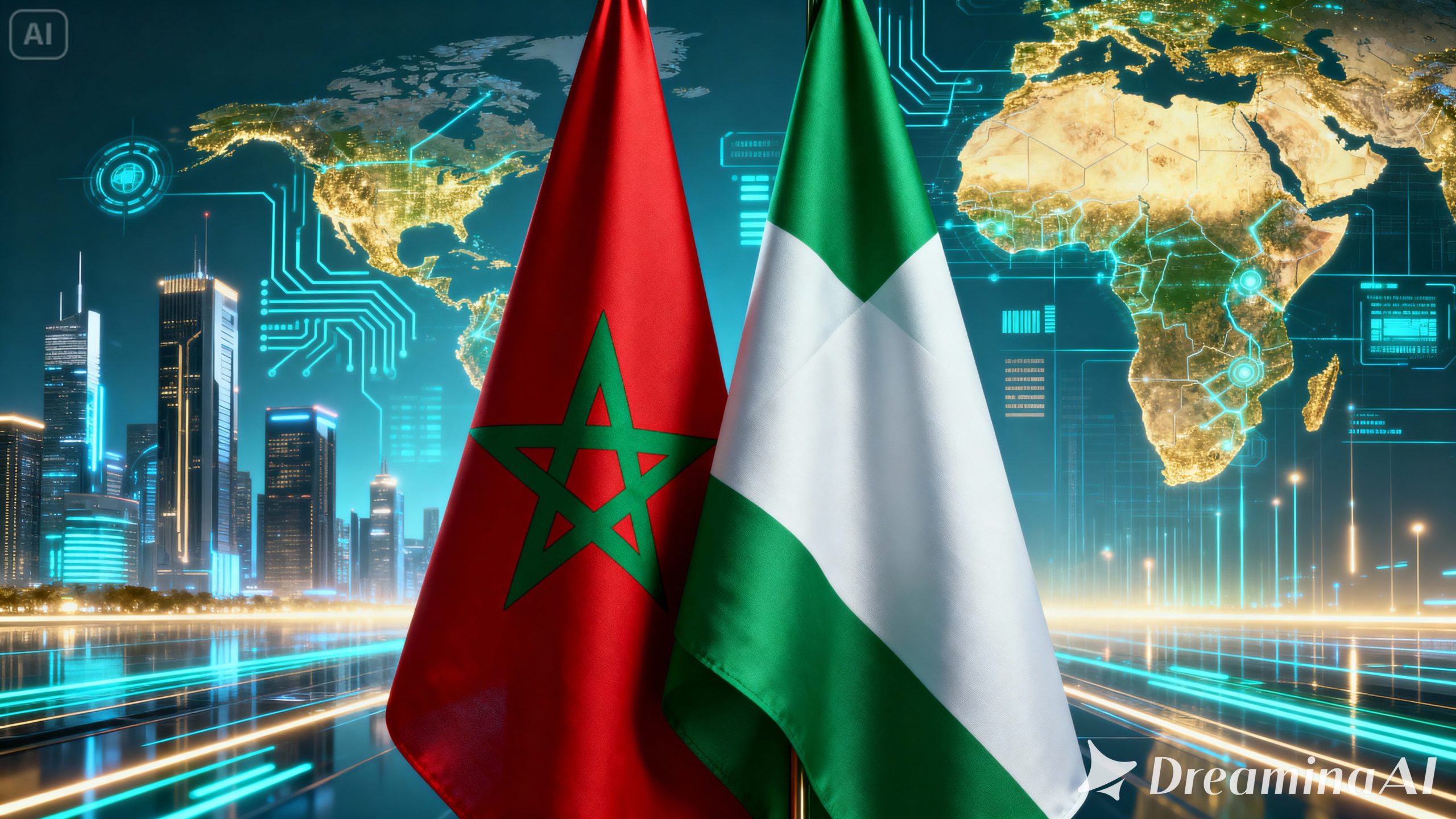 Maroc – Nigeria : une alliance tech africaine en marche , les drapeaux des deux pays